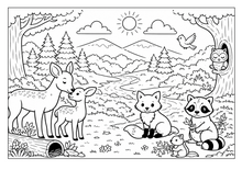 Lataa kuva Galleria-katseluun, Forest Friends Adventures Coloring Book