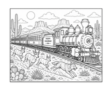 Load image into Gallery viewer, All Aboard The Great Train Express Coloring Book