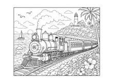 Load image into Gallery viewer, All Aboard The Great Train Express Coloring Book