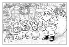 Load image into Gallery viewer, Santa's Family And Their Wonderful Adventures Coloring Book