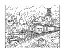 Load image into Gallery viewer, All Aboard The Great Train Express Coloring Book