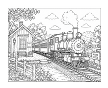 Load image into Gallery viewer, All Aboard The Great Train Express Coloring Book