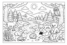 Lataa kuva Galleria-katseluun, Forest Friends Adventures Coloring Book
