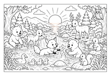 Lataa kuva Galleria-katseluun, Forest Friends Adventures Coloring Book