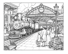 Load image into Gallery viewer, All Aboard The Great Train Express Coloring Book