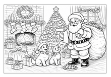 Load image into Gallery viewer, Santa's Family And Their Wonderful Adventures Coloring Book