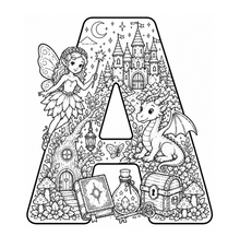 Load image into Gallery viewer, A Magical Storybook Alphabet Coloring Book