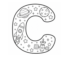 Load image into Gallery viewer, Across The Galaxy Alphabet Coloring Book