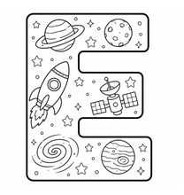 Load image into Gallery viewer, Across The Galaxy Alphabet Coloring Book
