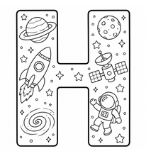 Load image into Gallery viewer, Across The Galaxy Alphabet Coloring Book