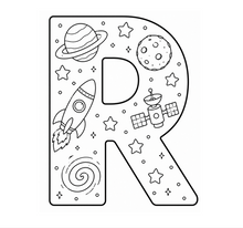 Load image into Gallery viewer, Across The Galaxy Alphabet Coloring Book