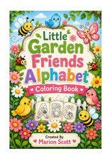 Cargar imagen en el visor de la galería, Little Garden Friends Alphabet Coloring Book