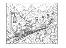 Cargar imagen en el visor de la galería, All Aboard The Great Train Express Coloring Book
