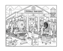 Cargar imagen en el visor de la galería, All Aboard The Great Train Express Coloring Book
