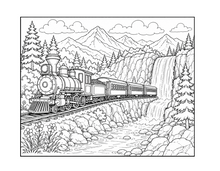 Cargar imagen en el visor de la galería, All Aboard The Great Train Express Coloring Book
