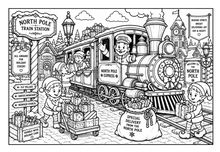 Load image into Gallery viewer, Santa's Family And Their Wonderful Adventures Coloring Book
