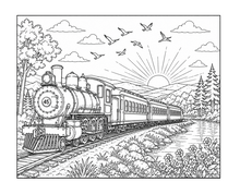 Cargar imagen en el visor de la galería, All Aboard The Great Train Express Coloring Book
