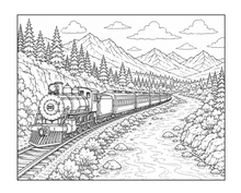 Cargar imagen en el visor de la galería, All Aboard The Great Train Express Coloring Book
