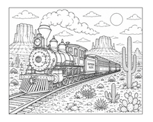 Cargar imagen en el visor de la galería, All Aboard The Great Train Express Coloring Book
