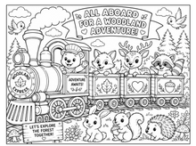 Load image into Gallery viewer, Trains Of Imagination Coloring Book
