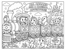 Load image into Gallery viewer, Trains Of Imagination Coloring Book
