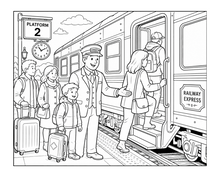 Cargar imagen en el visor de la galería, All Aboard The Great Train Express Coloring Book
