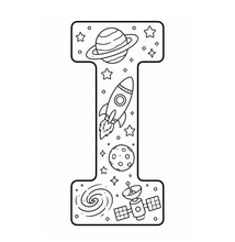 Load image into Gallery viewer, Across The Galaxy Alphabet Coloring Book
