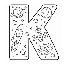 Load image into Gallery viewer, Across The Galaxy Alphabet Coloring Book

