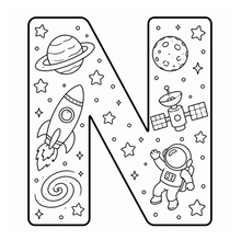 Load image into Gallery viewer, Across The Galaxy Alphabet Coloring Book
