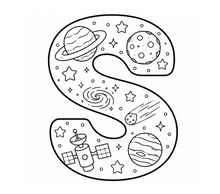 Load image into Gallery viewer, Across The Galaxy Alphabet Coloring Book
