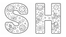 Load image into Gallery viewer, Across The Galaxy Alphabet Coloring Book
