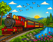 Cargar imagen en el visor de la galería, All Aboard The Great Train Express Coloring Book
