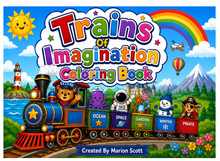 Load image into Gallery viewer, Trains Of Imagination Coloring Book
