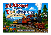Cargar imagen en el visor de la galería, All Aboard The Great Train Express Coloring Book
