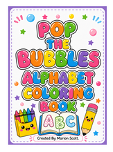 Cargar imagen en el visor de la galería, Pop The Bubbles Alphabet Coloring Book
